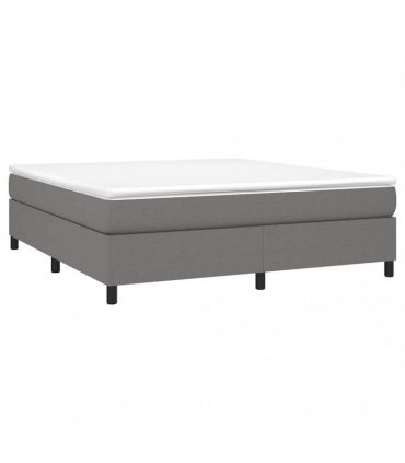 vidaXL Box Spring Bed Frame Dark Grey Super King Fabric