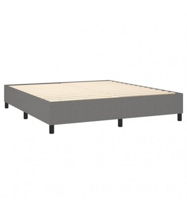 vidaXL Box Spring Bed Frame Dark Grey Super King Fabric