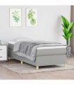 vidaXL Box Spring Bed Frame Light Grey Single Fabric