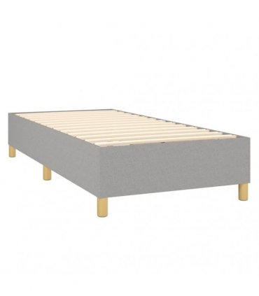 vidaXL Box Spring Bed Frame Light Grey Single Fabric