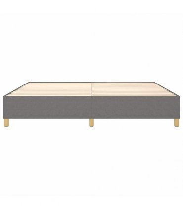vidaXL Box Spring Bed Frame Dark Grey Double Fabric