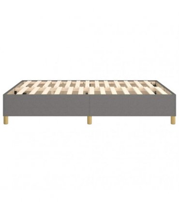 vidaXL Box Spring Bed Frame Dark Grey Double Fabric