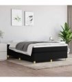 vidaXL Box Spring Bed Frame Black Double Fabric