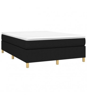 vidaXL Box Spring Bed Frame Black Double Fabric
