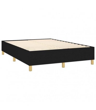 vidaXL Box Spring Bed Frame Black Double Fabric