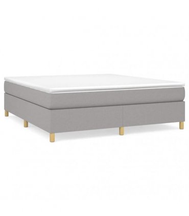 vidaXL Box Spring Bed Frame Light Grey Super King Fabric
