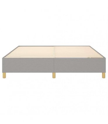 vidaXL Box Spring Bed Frame Light Grey Super King Fabric