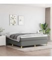 vidaXL Box Spring Bed Frame Dark Grey Super King Fabric