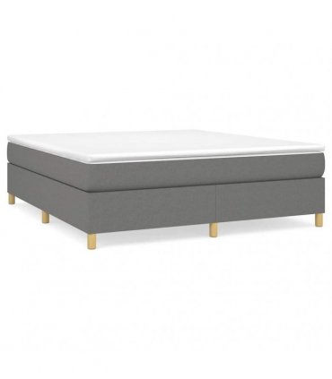 vidaXL Box Spring Bed Frame Dark Grey Super King Fabric