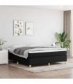 vidaXL Box Spring Bed Frame Black Super King Fabric