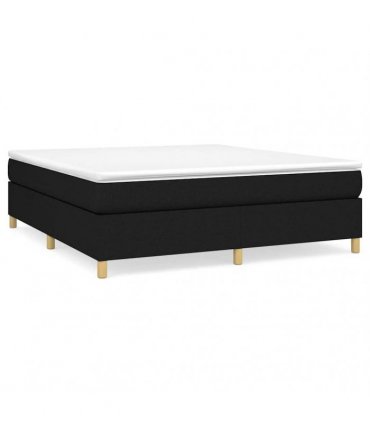vidaXL Box Spring Bed Frame Black Super King Fabric