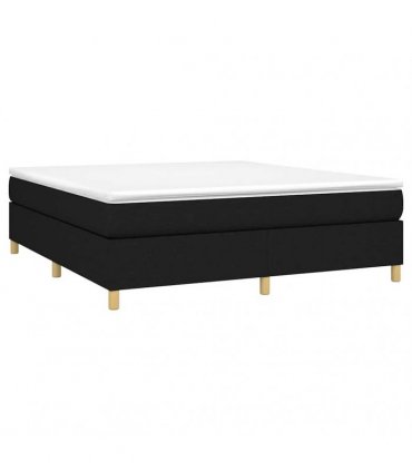 vidaXL Box Spring Bed Frame Black Super King Fabric