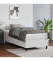 vidaXL Box Spring Bed Frame White Single Faux Leather