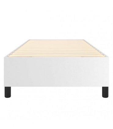 vidaXL Box Spring Bed Frame White Single Faux Leather