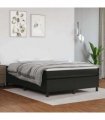 vidaXL Box Spring Bed Frame Black Double Faux Leather