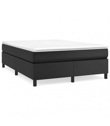 vidaXL Box Spring Bed Frame Black Double Faux Leather