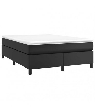 vidaXL Box Spring Bed Frame Black Double Faux Leather