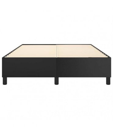 vidaXL Box Spring Bed Frame Black Double Faux Leather