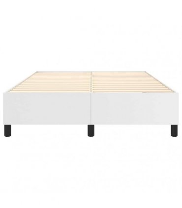 vidaXL Box Spring Bed Frame White Double Faux Leather