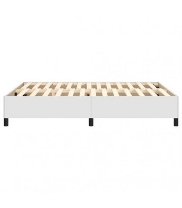 vidaXL Box Spring Bed Frame White Double Faux Leather