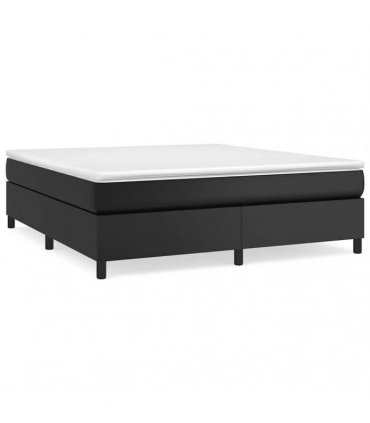 vidaXL Box Spring Bed Frame Black Super King Faux Leather