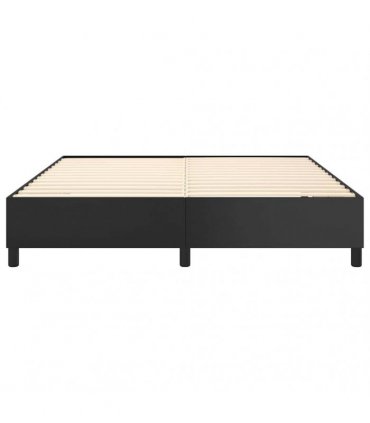 vidaXL Box Spring Bed Frame Black Super King Faux Leather