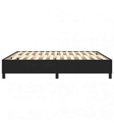 vidaXL Box Spring Bed Frame Black Super King Faux Leather