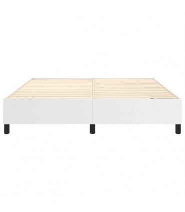vidaXL Box Spring Bed Frame White Super King Faux Leather