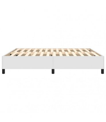 vidaXL Box Spring Bed Frame White Super King Faux Leather