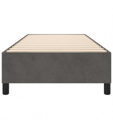vidaXL Box Spring Bed Frame Dark Grey Single Velvet