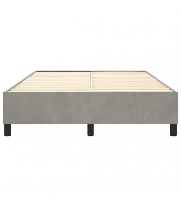 vidaXL Box Spring Bed Frame Light Grey Double Velvet