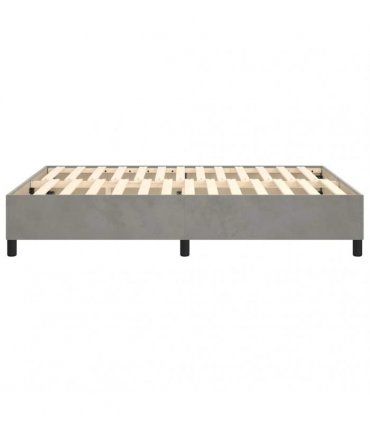 vidaXL Box Spring Bed Frame Light Grey Double Velvet