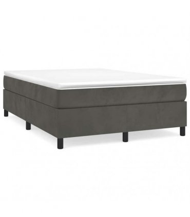 vidaXL Box Spring Bed Frame Dark Grey Double Velvet