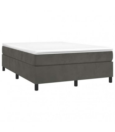 vidaXL Box Spring Bed Frame Dark Grey Double Velvet