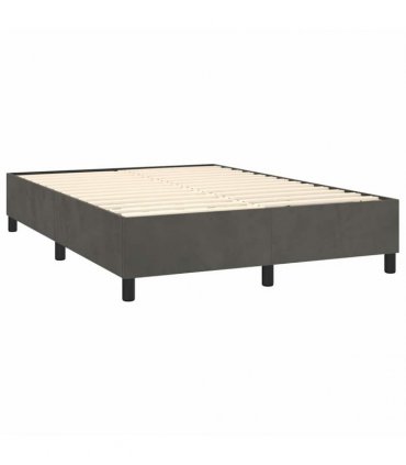 vidaXL Box Spring Bed Frame Dark Grey Double Velvet
