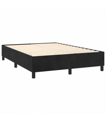 vidaXL Box Spring Bed Frame Black Double Velvet