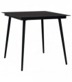 vidaXL Garden Dining Table Black 80x80x74 cm Steel and Glass