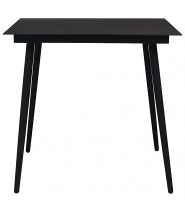 vidaXL Garden Dining Table Black 80x80x74 cm Steel and Glass
