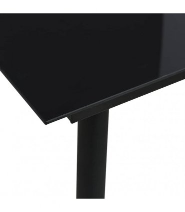 vidaXL Garden Dining Table Black 80x80x74 cm Steel and Glass