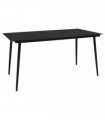 vidaXL Garden Dining Table Black 150x80x74 cm Steel and Glass