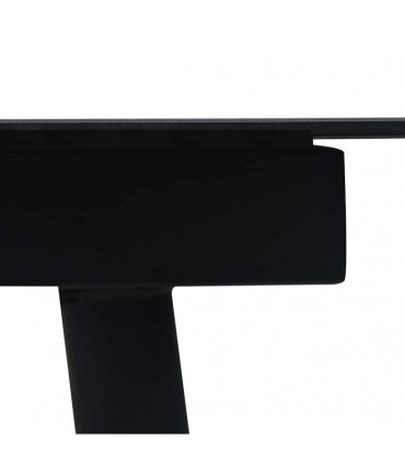 vidaXL Garden Dining Table Black 150x80x74 cm Steel and Glass