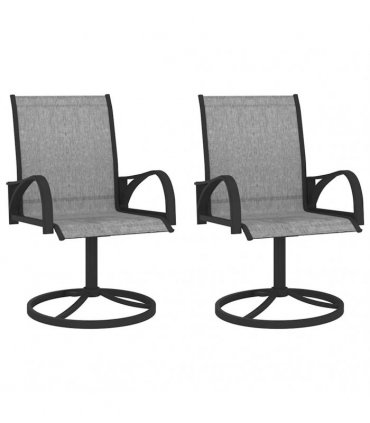 vidaXL Garden Swivel Chairs 2 pcs Textilene and Steel Grey