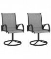 vidaXL Garden Swivel Chairs 2 pcs Textilene and Steel Grey