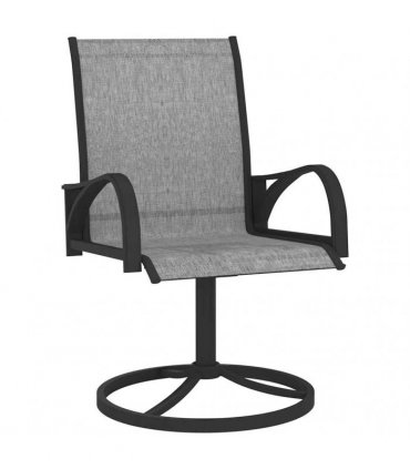 vidaXL Garden Swivel Chairs 2 pcs Textilene and Steel Grey
