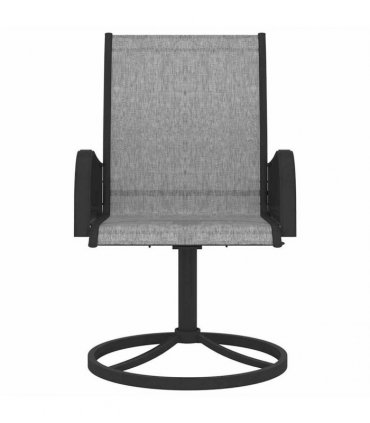 vidaXL Garden Swivel Chairs 2 pcs Textilene and Steel Grey