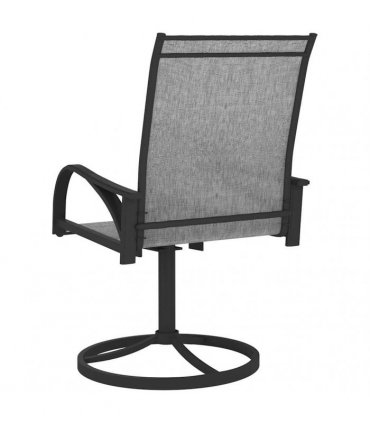vidaXL Garden Swivel Chairs 2 pcs Textilene and Steel Grey