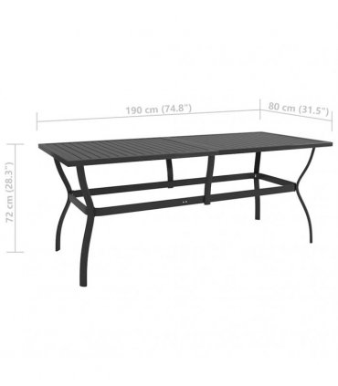 vidaXL Garden Table Anthracite 190x80x72 cm Steel