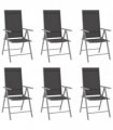 vidaXL Folding Chairs 6 pcs Textilene Black
