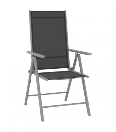 vidaXL Folding Chairs 6 pcs Textilene Black