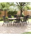 vidaXL Folding Chairs 6 pcs Textilene Black